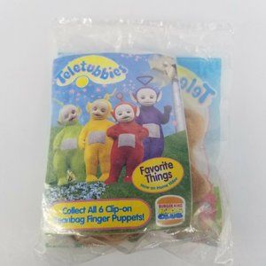 Burger King 1999 TELETUBBIES Bunny Rabbit Clip-on Bean Bag Finger Puppet MIP